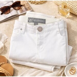 Wit & Wisdom Ab-Solution White  Jeans Womens Size 6 Slim Stretch Denim